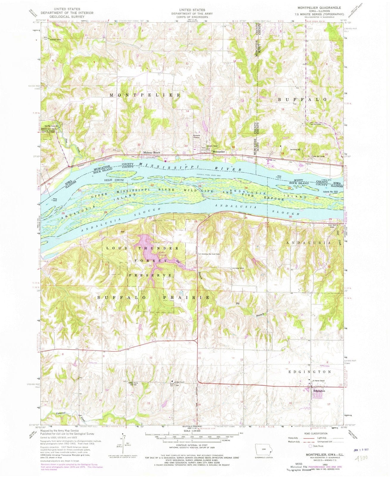 1953 Montpelier, IA - Iowa - USGS Topographic Map