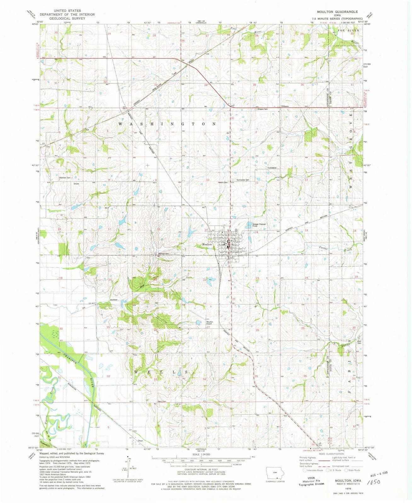 1979 Moulton, IA - Iowa - USGS Topographic Map