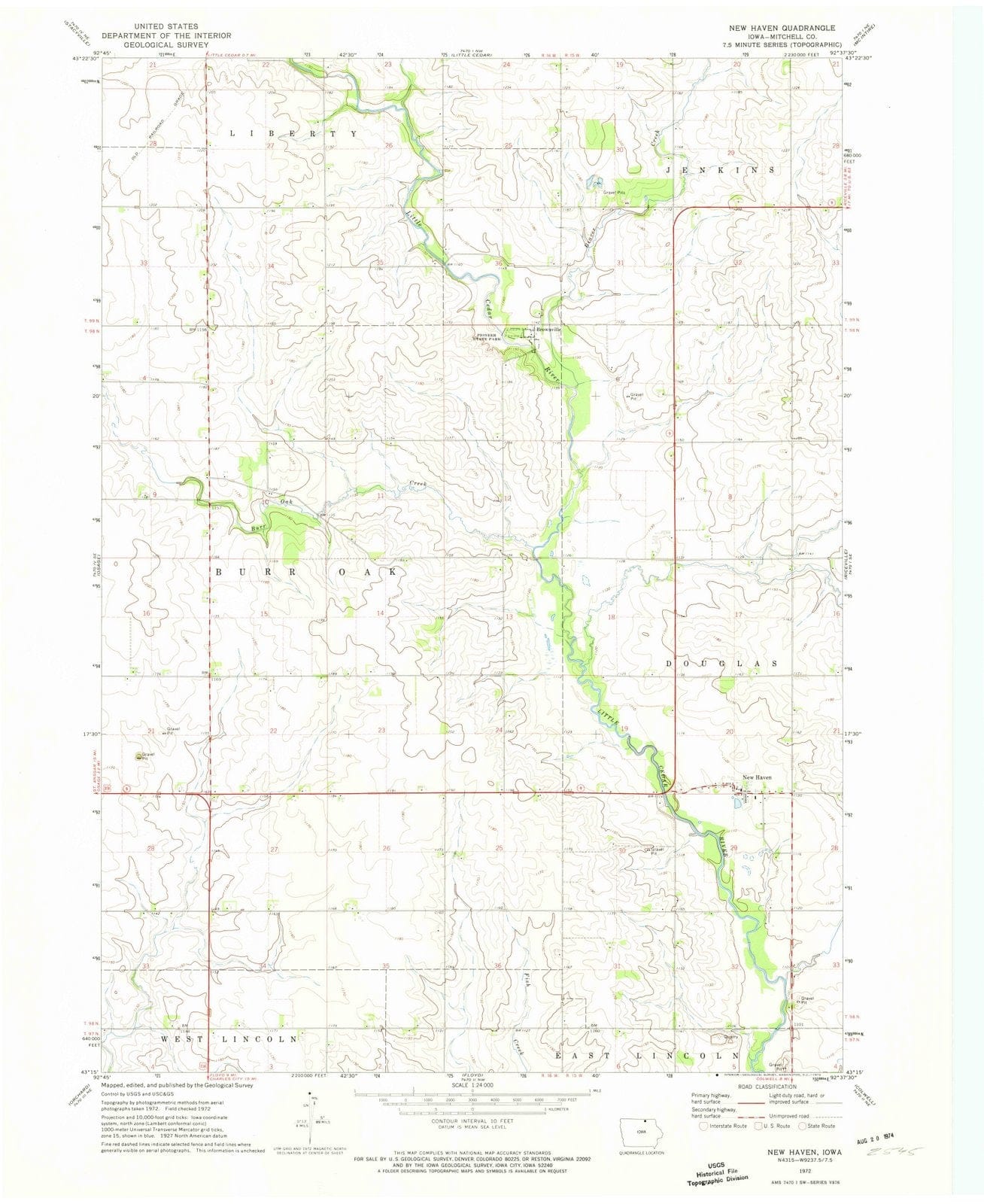 1972 New Haven, IA - Iowa - USGS Topographic Map