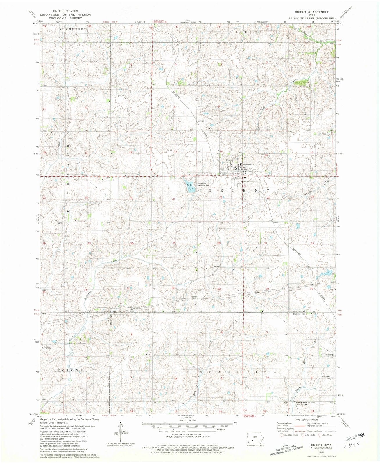 1981 Orient, IA - Iowa - USGS Topographic Map