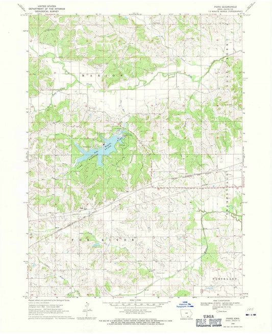 1968 Paris, IA - Iowa - USGS Topographic Map