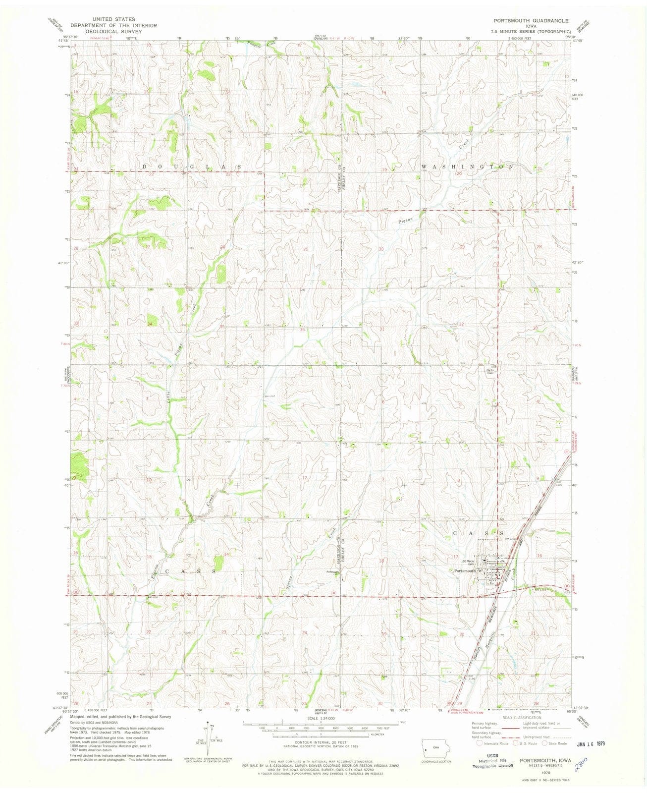 1978 Portsmouth, IA - Iowa - USGS Topographic Map