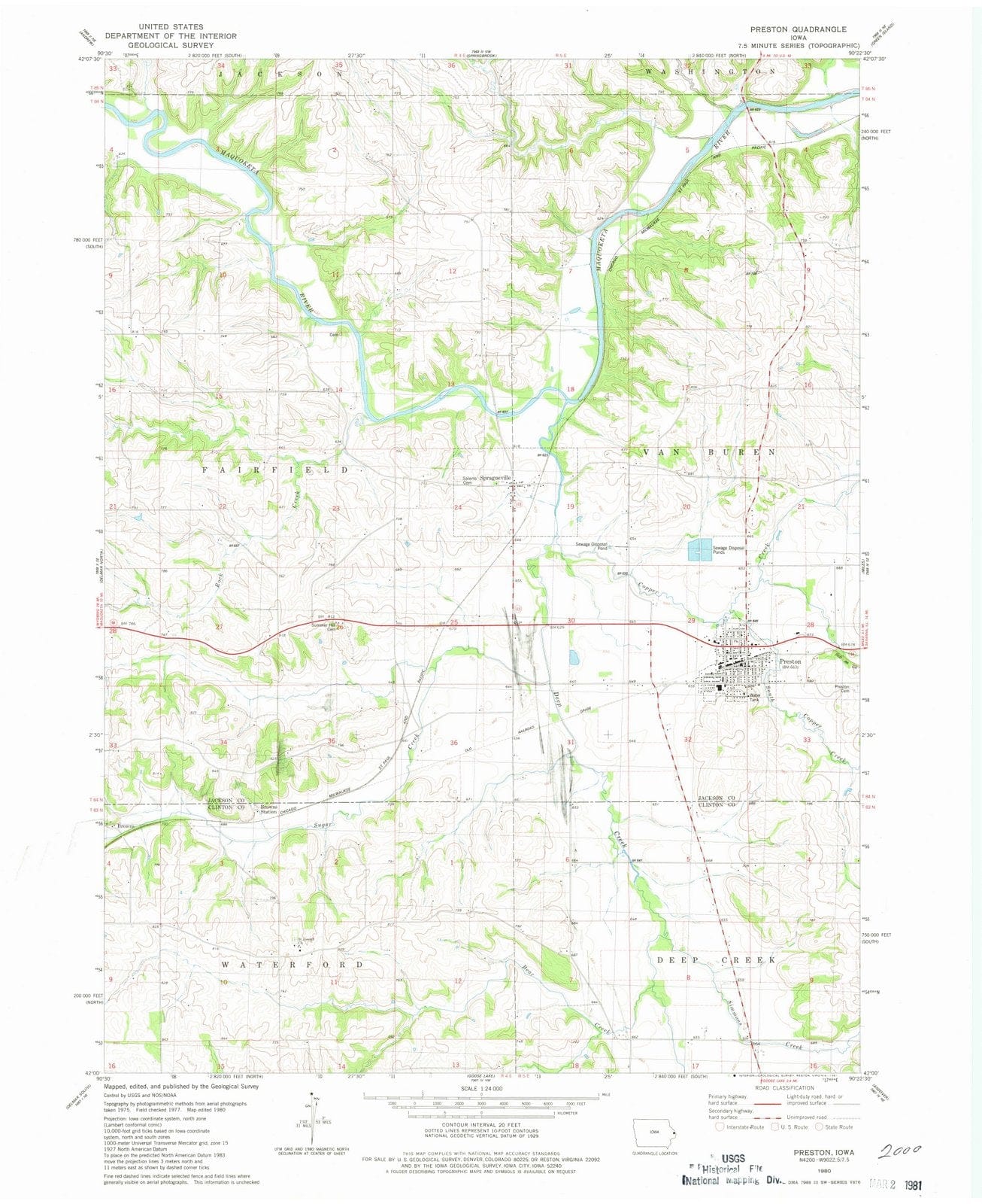1980 Preston, IA - Iowa - USGS Topographic Map