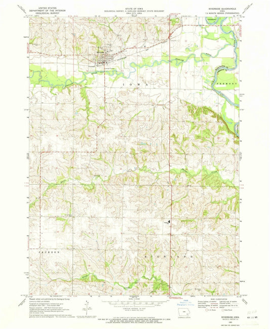 1969 Riverside, IA - Iowa - USGS Topographic Map