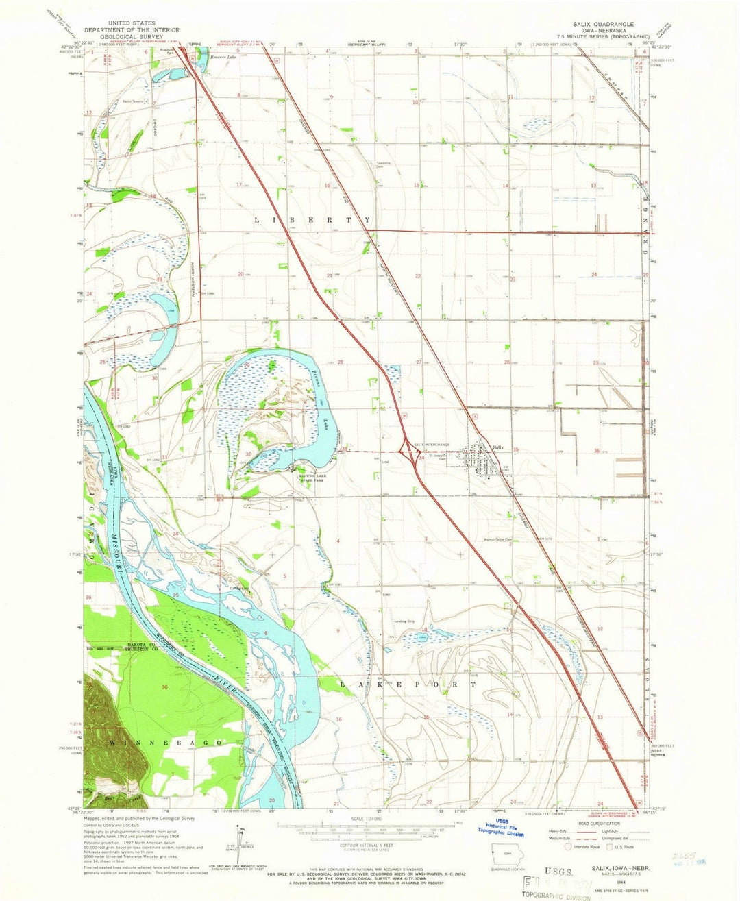 1964 Salix, IA - Iowa - USGS Topographic Map