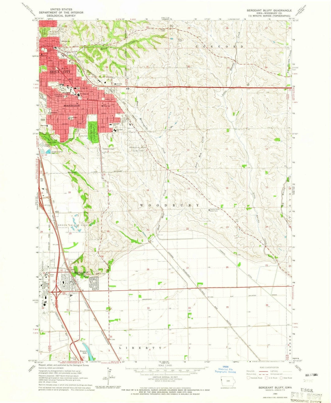 1964 Sergeant Bluff, IA - Iowa - USGS Topographic Map