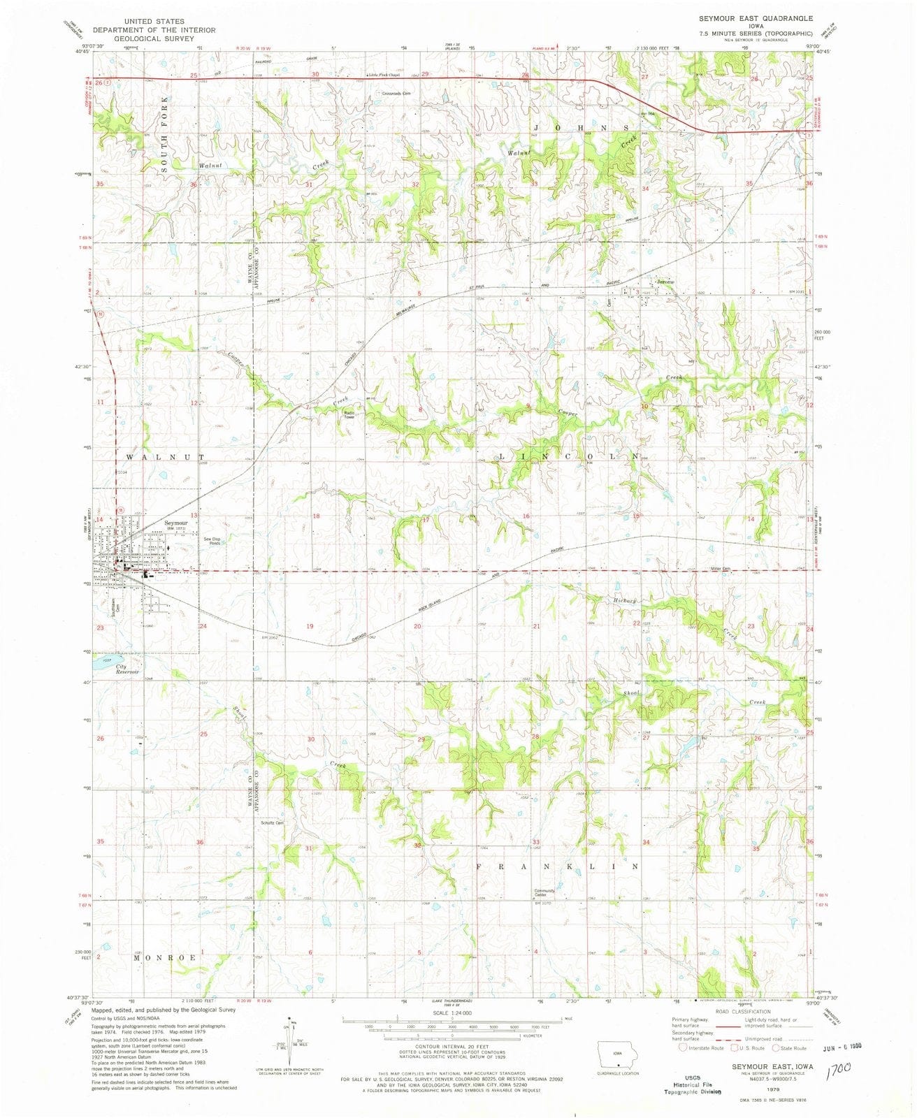 1979 Seymour East, IA - Iowa - USGS Topographic Map