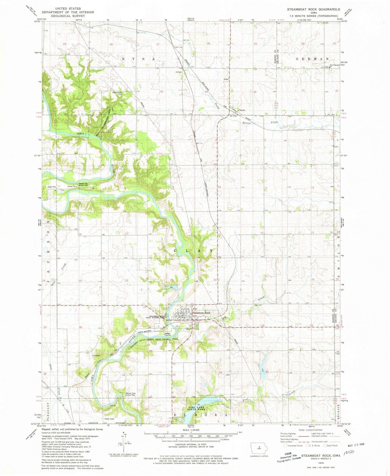 1979 Steamboat Rock, IA - Iowa - USGS Topographic Map