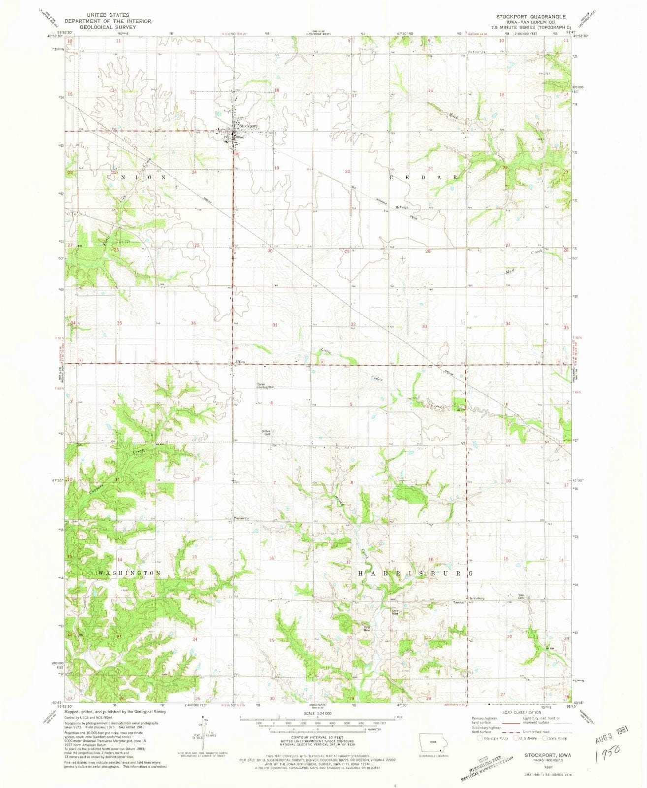1981 Stockport, IA - Iowa - USGS Topographic Map