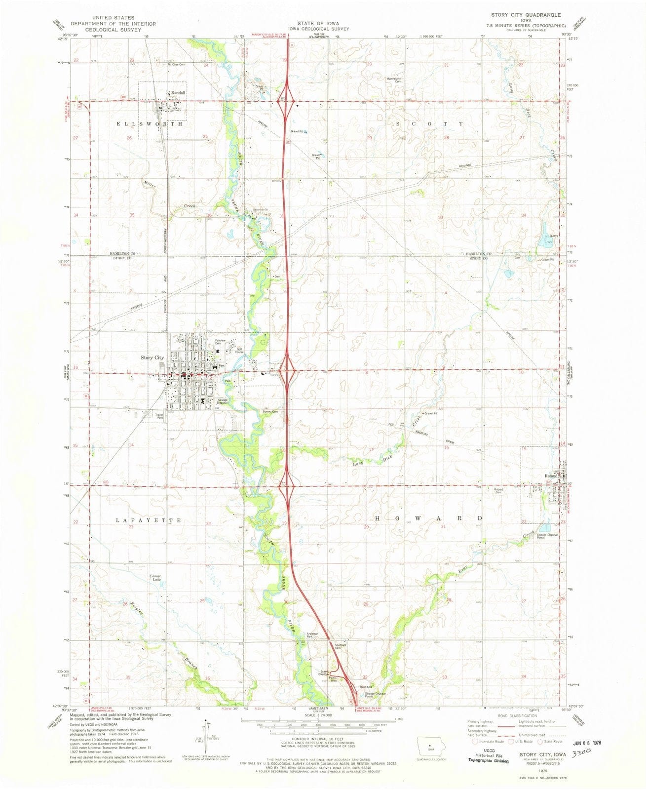 1975 Story City, IA - Iowa - USGS Topographic Map