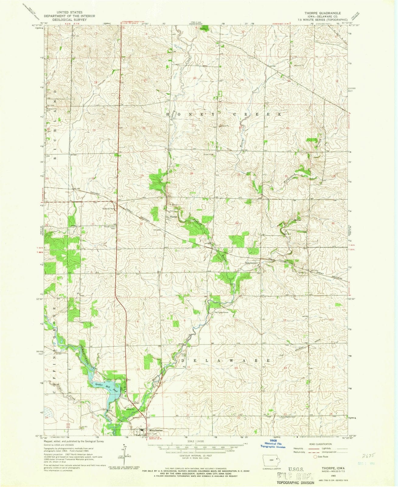 1965 Thorpe, IA - Iowa - USGS Topographic Map