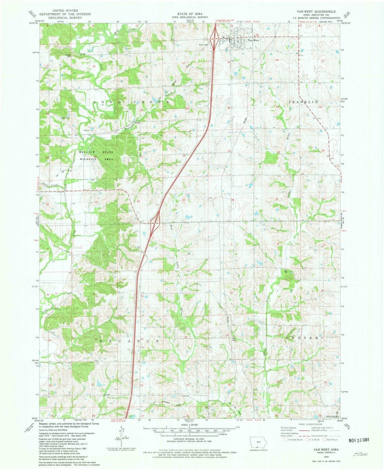 1981 Van Wert, IA - Iowa - USGS Topographic Map