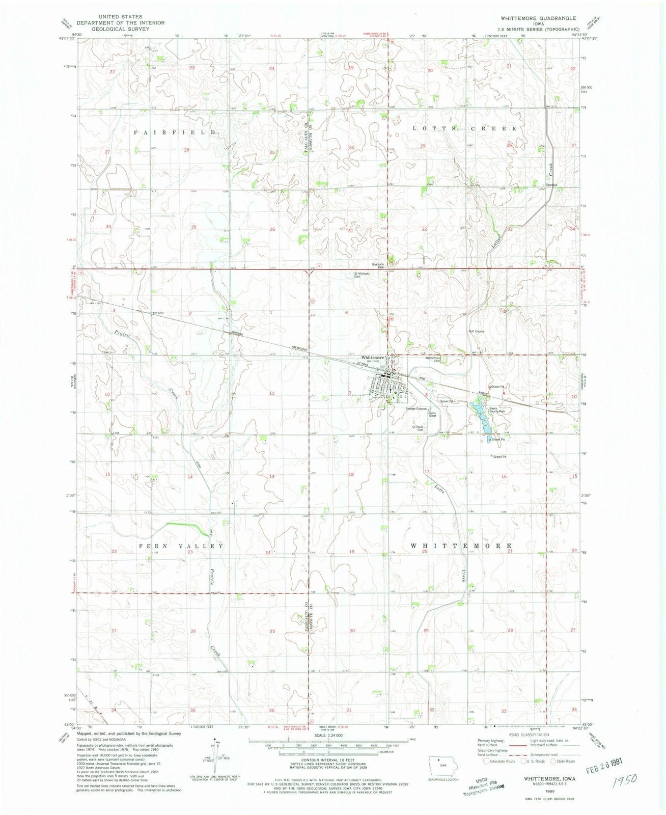1980 Whittermore, IA - Iowa - USGS Topographic Map