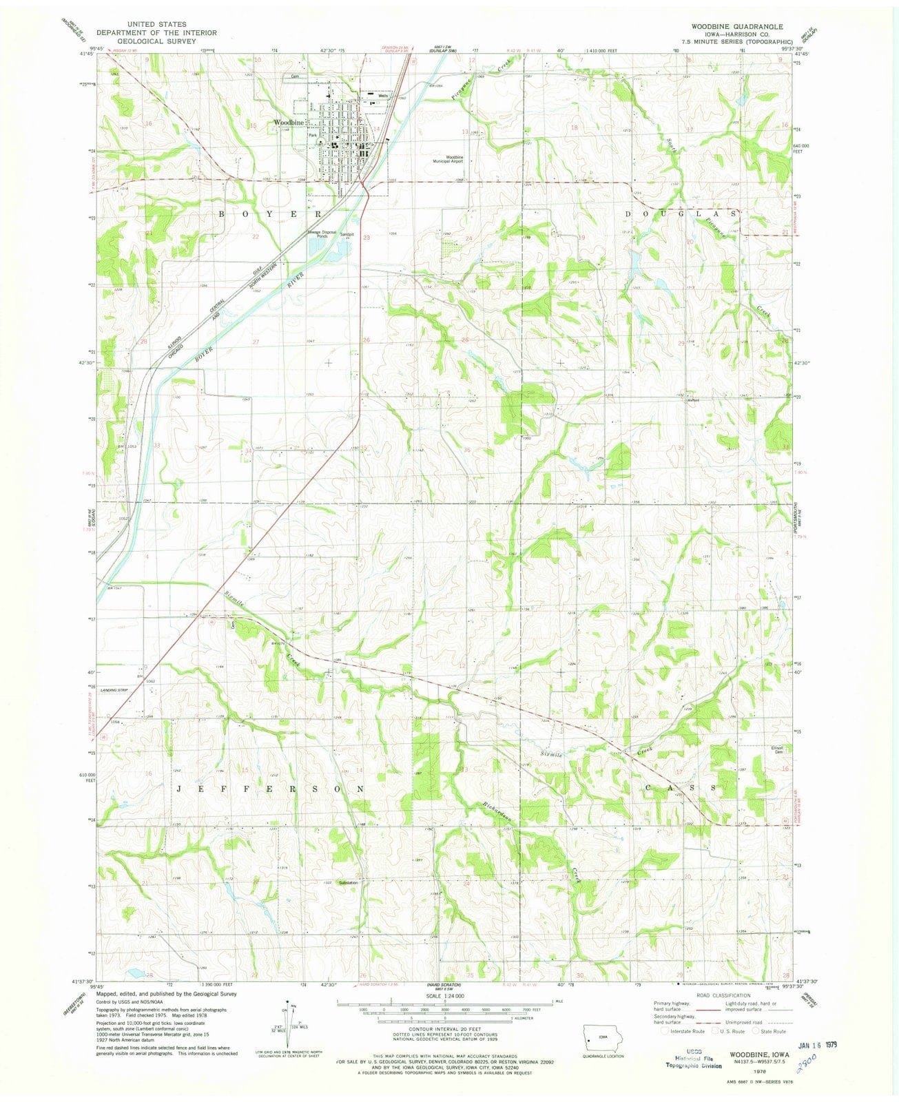 1978 Woodbine, IA - Iowa - USGS Topographic Map