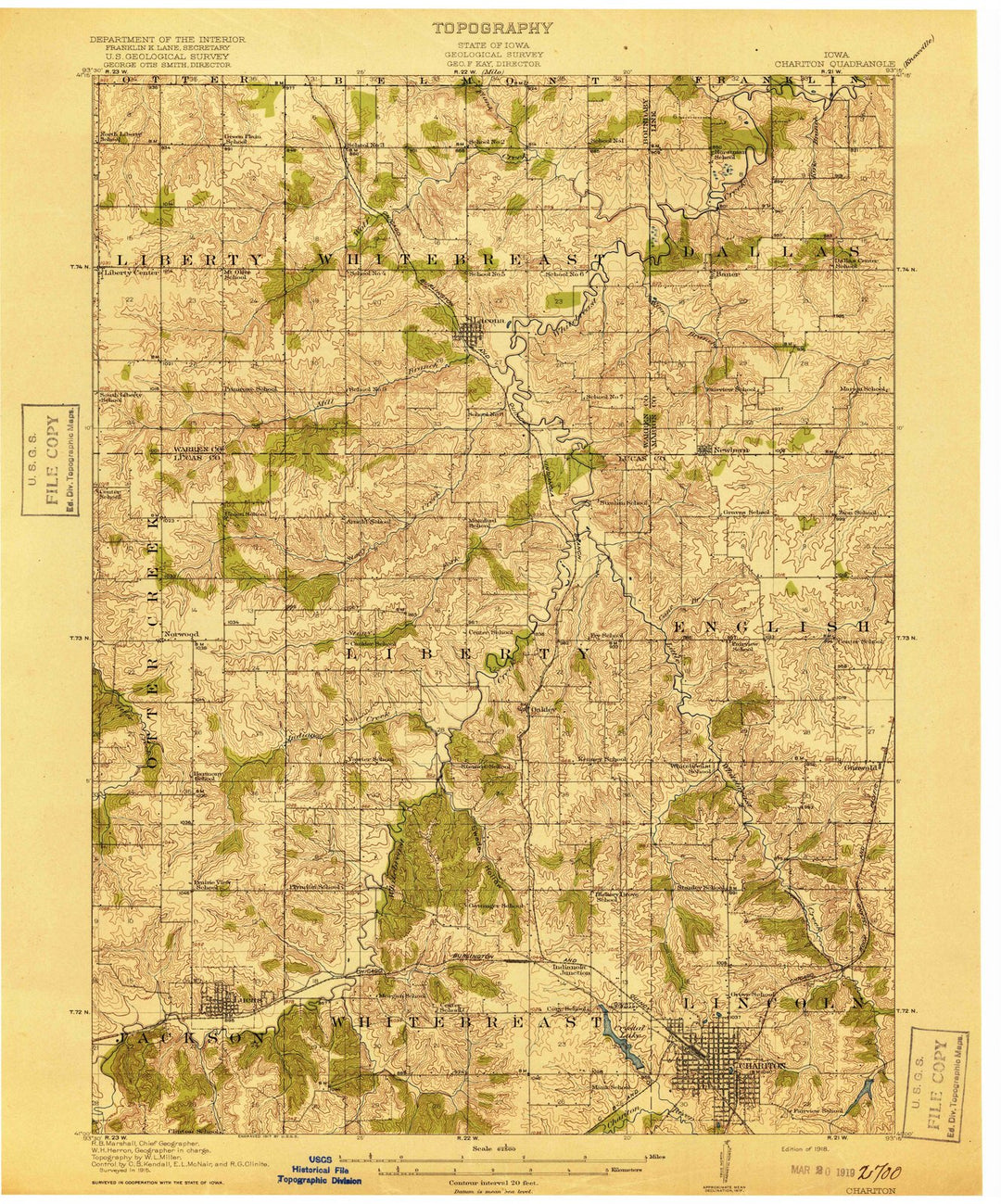 1918 Chariton, IA - Iowa - USGS Topographic Map