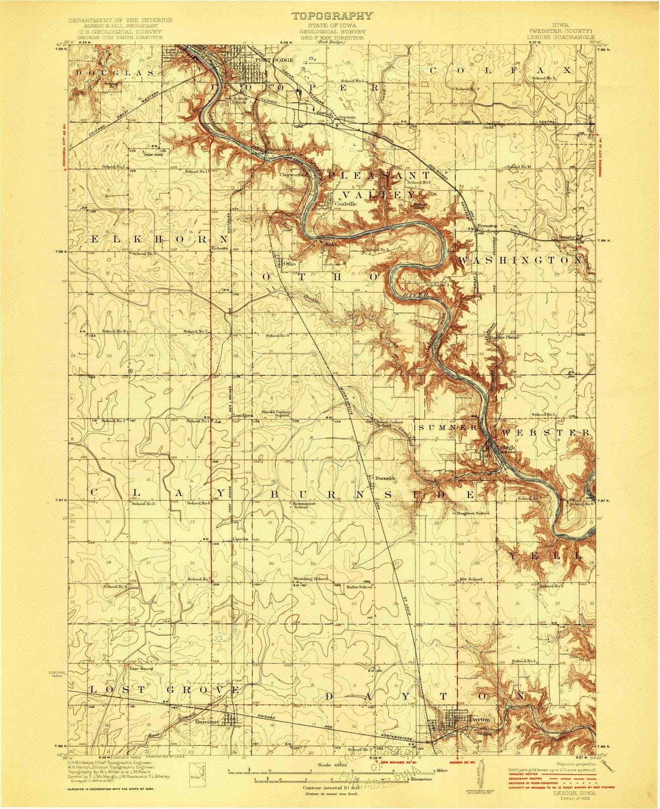 1923 Lehigh, IA - Iowa - USGS Topographic Map