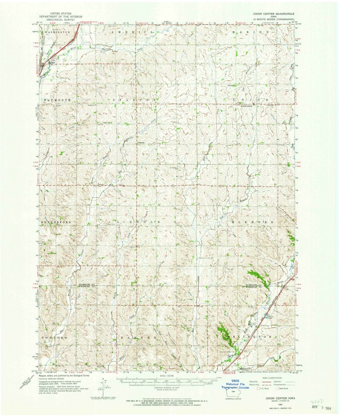 1962 Union Center, IA - Iowa - USGS Topographic Map