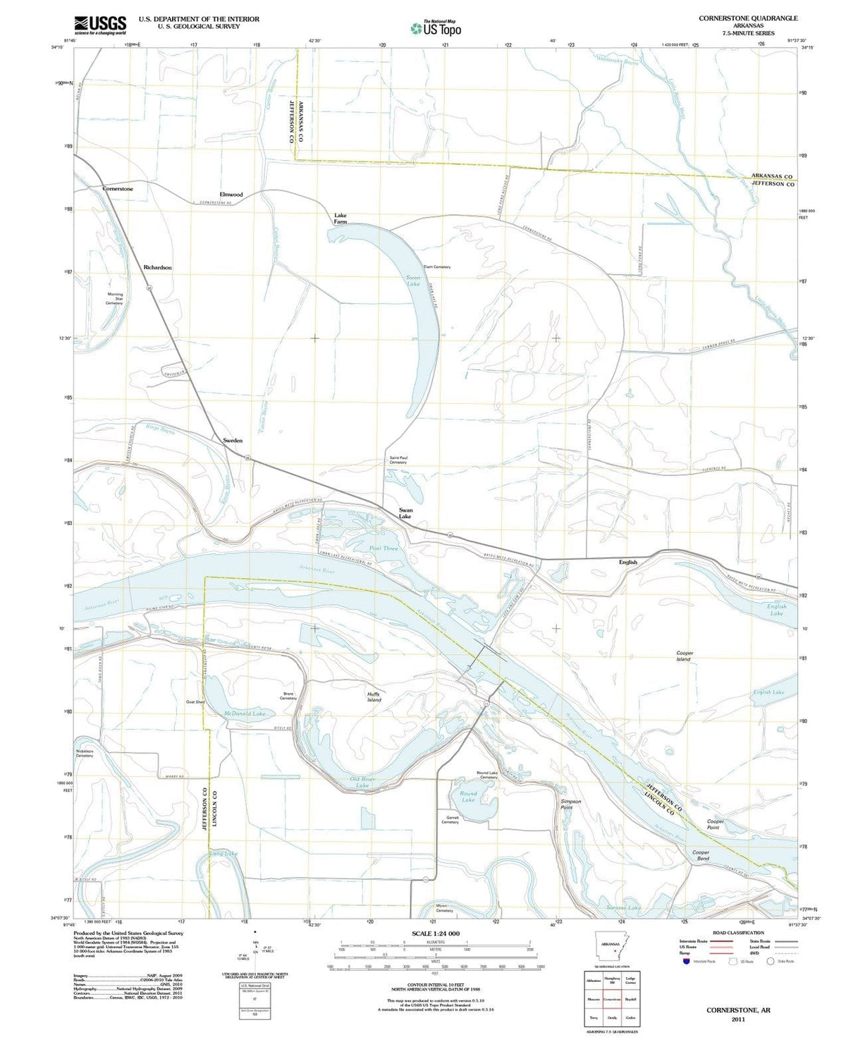 2011 Cornerstone, AR - Arkansas - USGS Topographic Map