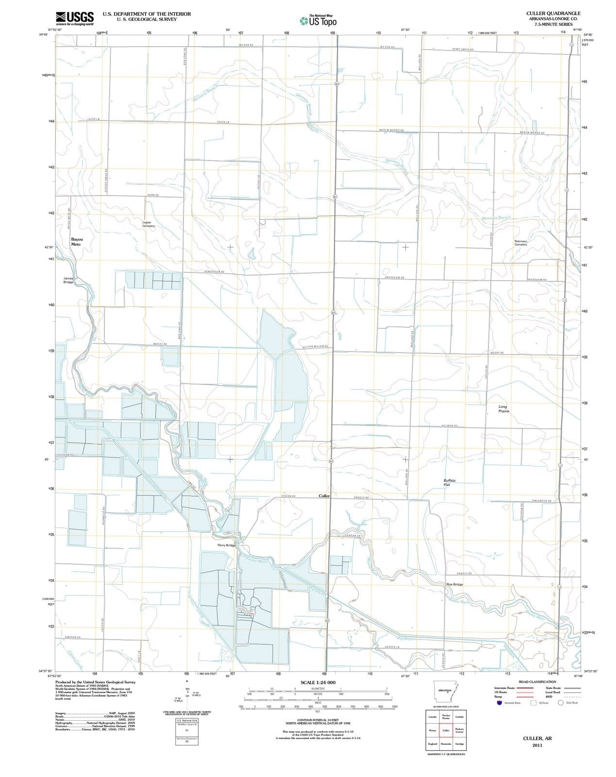 2011 Culler, AR - Arkansas - USGS Topographic Map