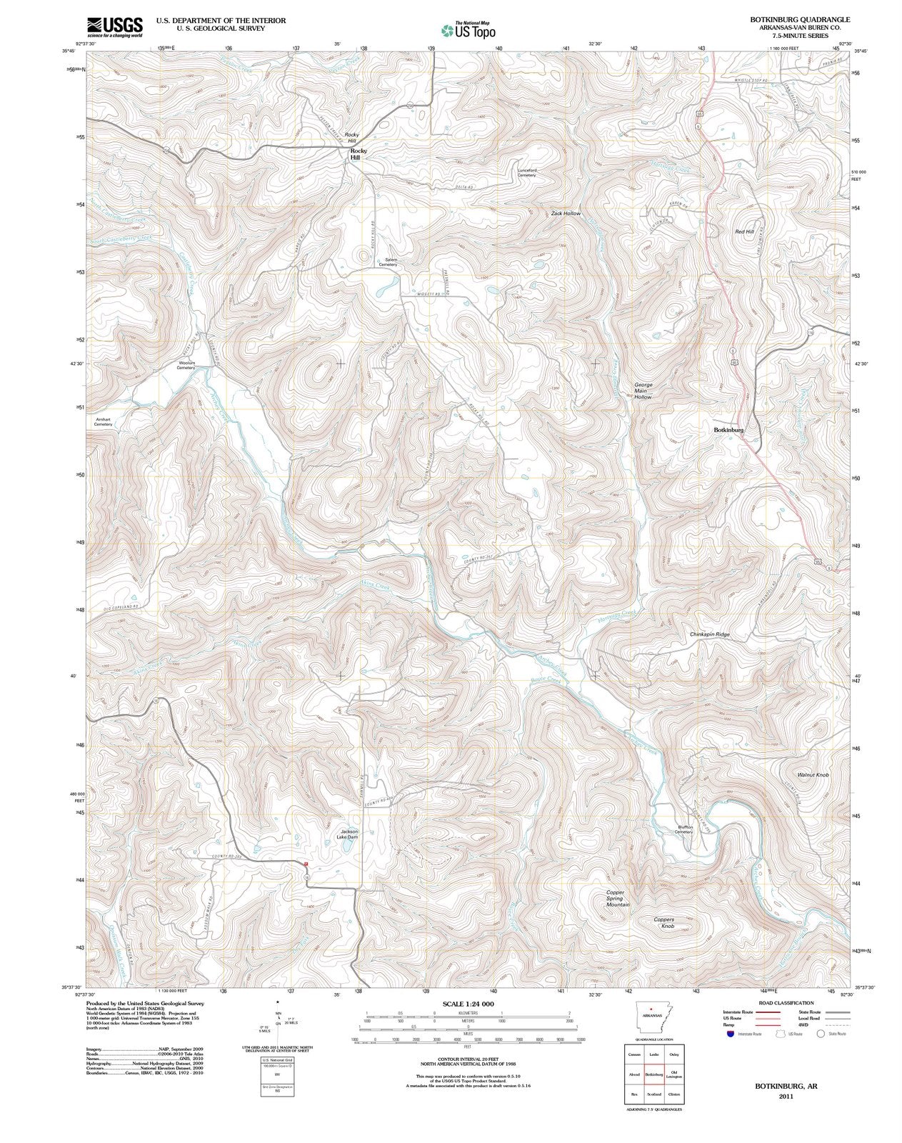 2011 Botkinburg, AR - Arkansas - USGS Topographic Map