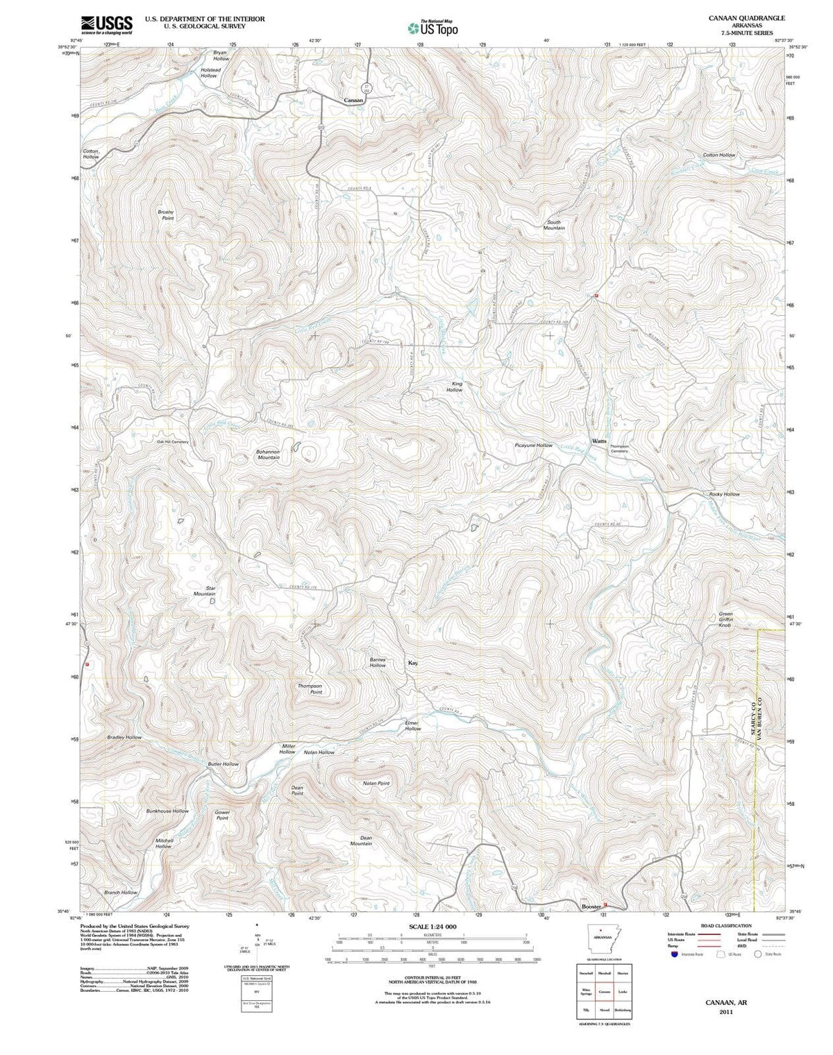 2011 Canaan, AR - Arkansas - USGS Topographic Map
