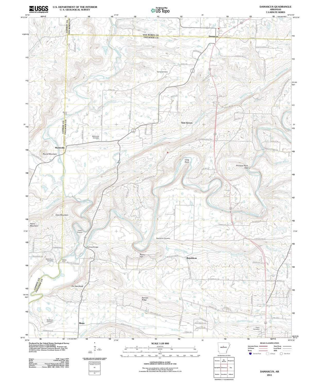 2011 Damascus, AR - Arkansas - USGS Topographic Map