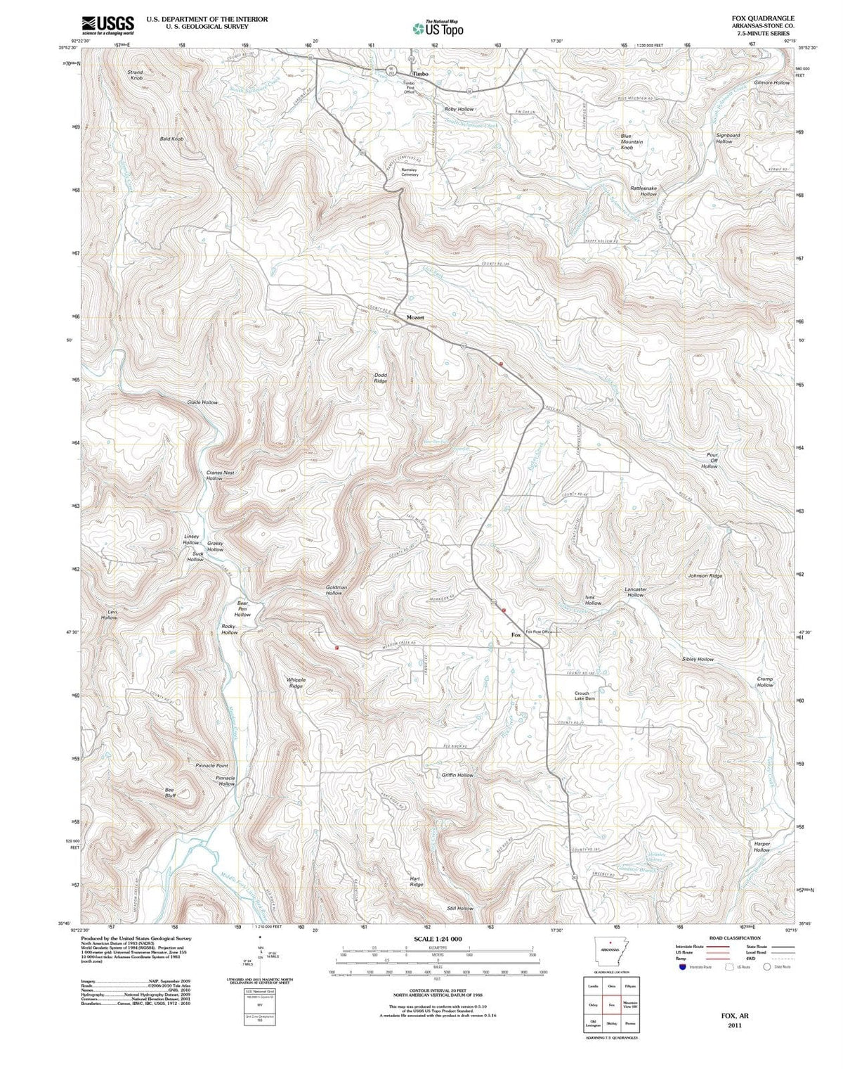 2011 Fox, AR - Arkansas - USGS Topographic Map