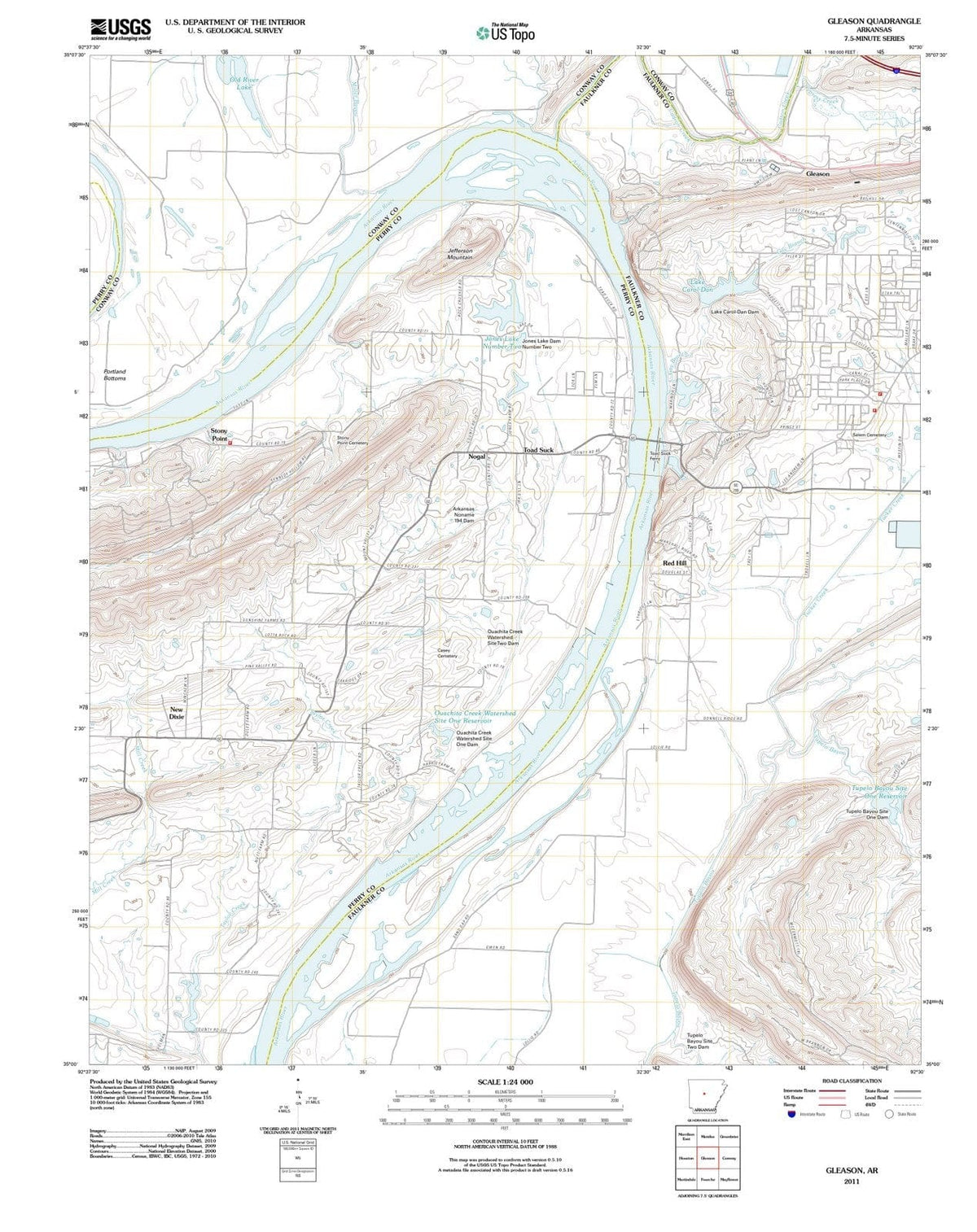 2011 Gleason, AR - Arkansas - USGS Topographic Map