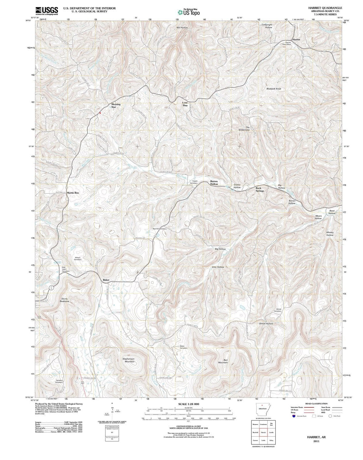 2011 Harriet, AR - Arkansas - USGS Topographic Map