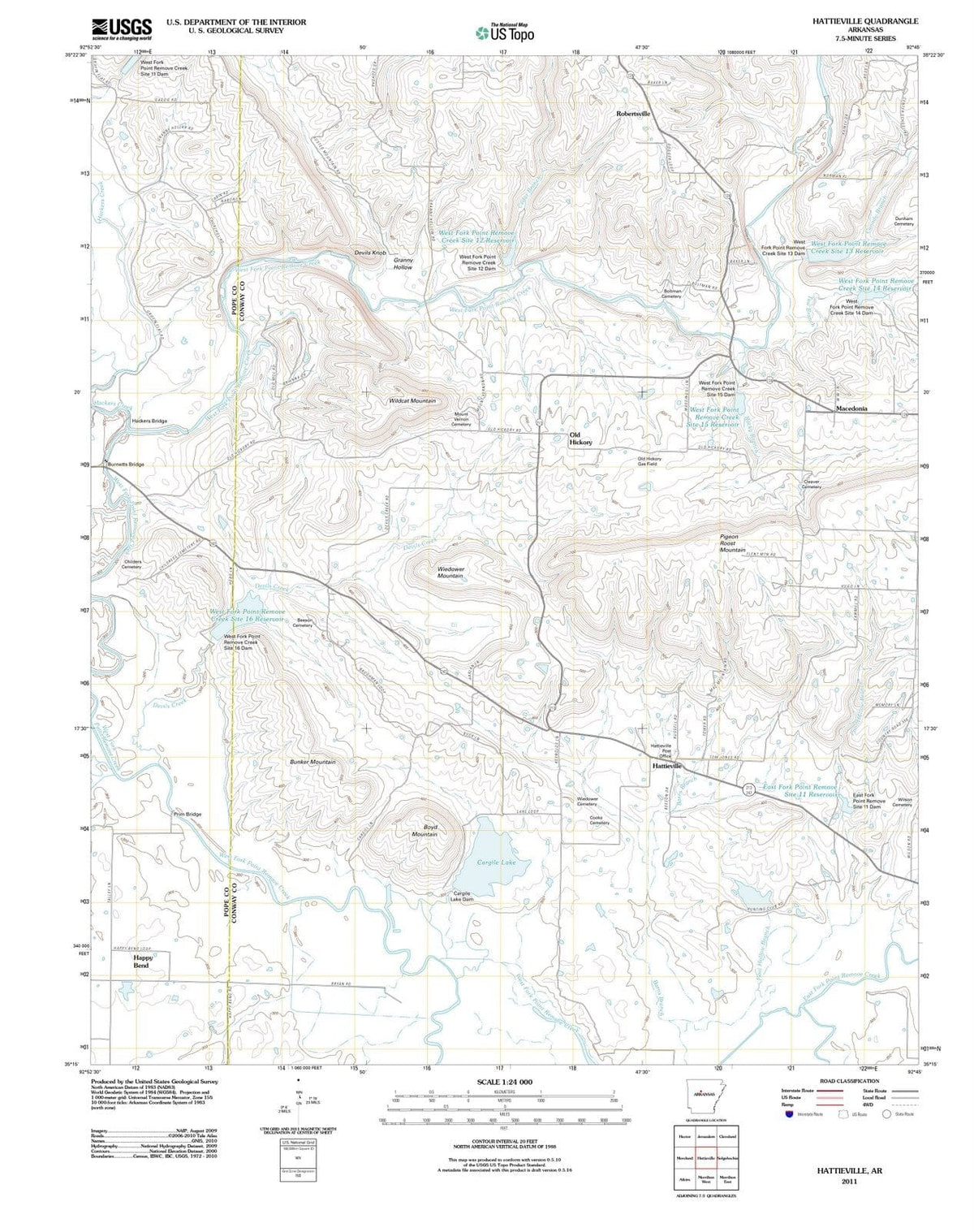 2011 Hattieville, AR - Arkansas - USGS Topographic Map