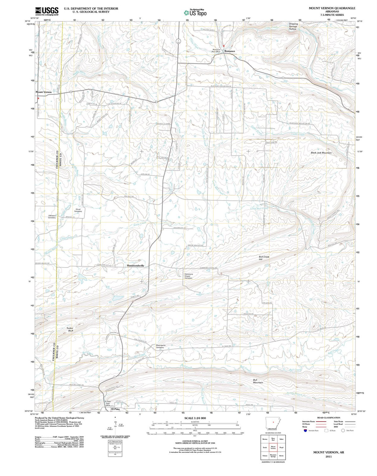 2011 Mount Vernon, AR - Arkansas - USGS Topographic Map