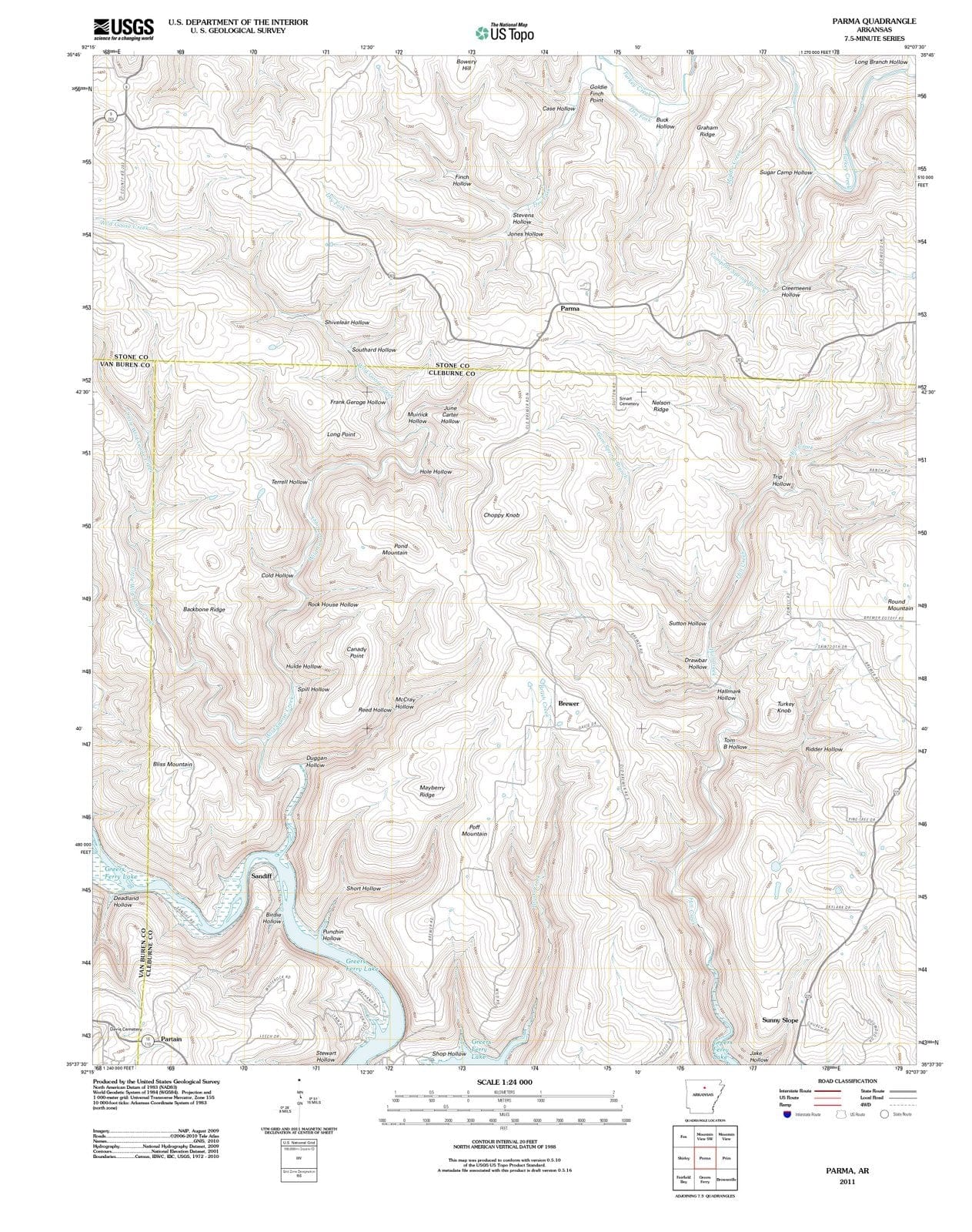 2011 Parma, AR - Arkansas - USGS Topographic Map