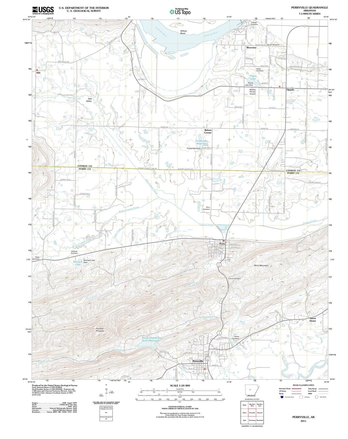 2011 Perryville, AR - Arkansas - USGS Topographic Map