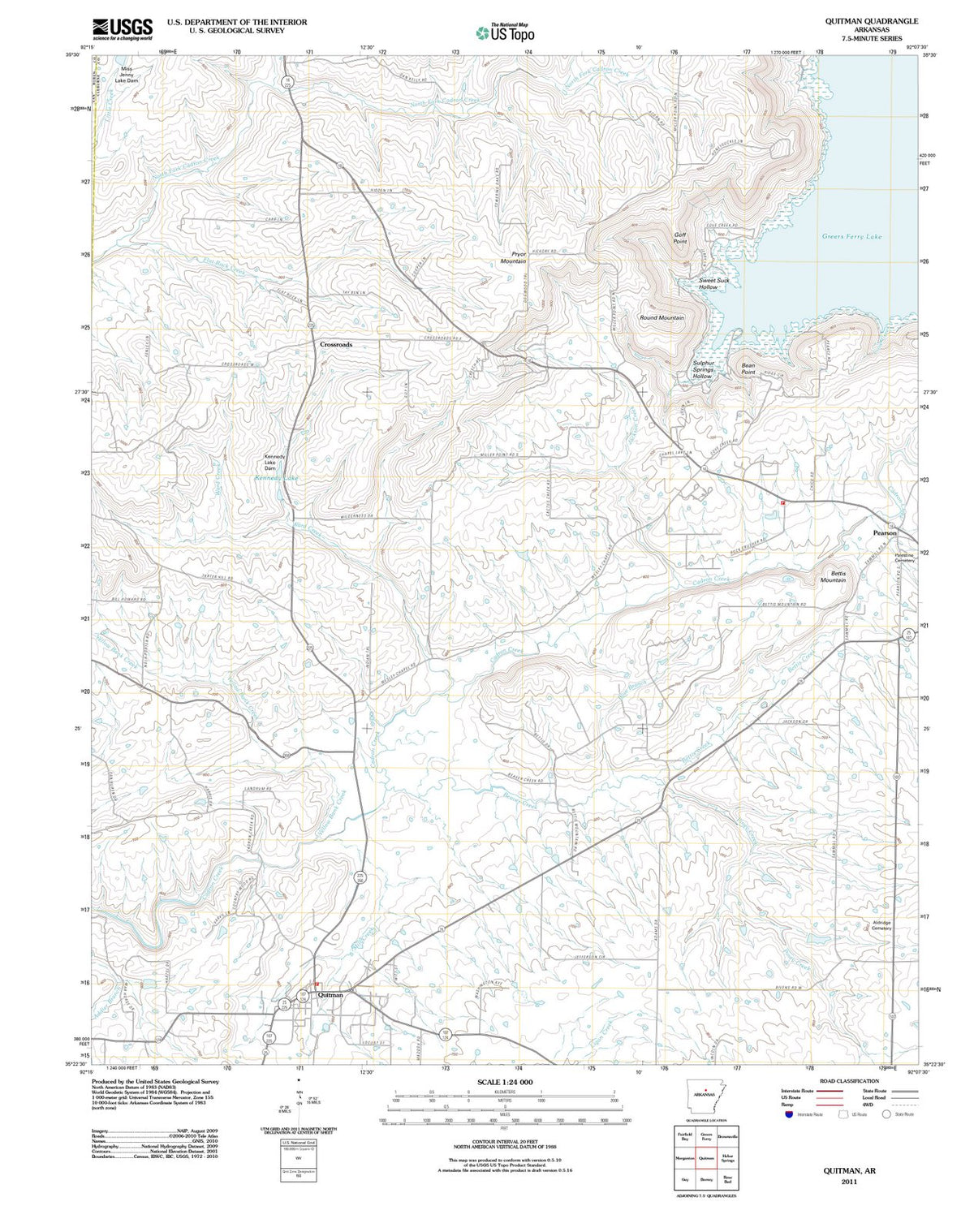 2011 Quitman, AR - Arkansas - USGS Topographic Map