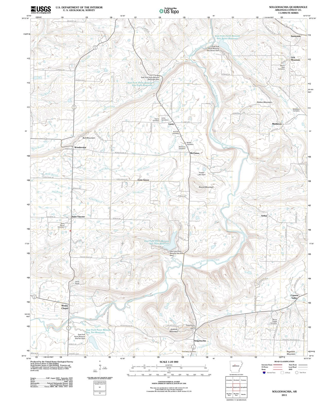 2011 Solgohachia, AR - Arkansas - USGS Topographic Map