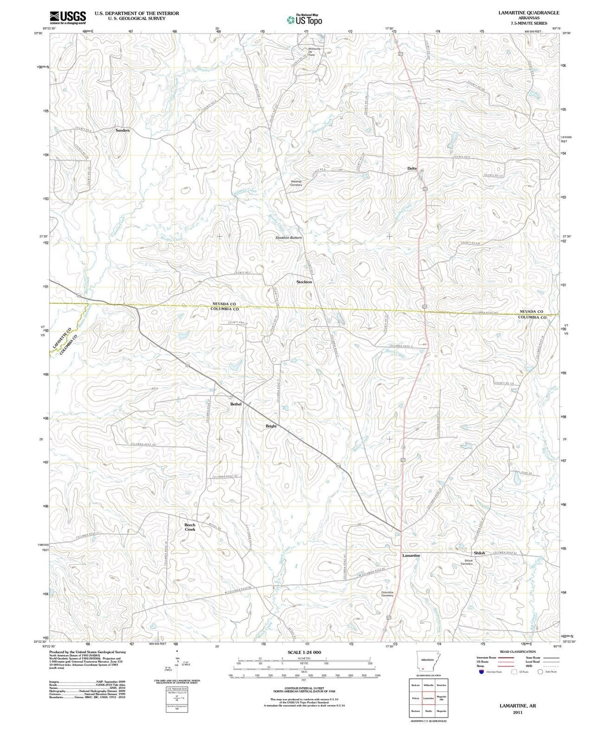 2011 Lamartine, AR - Arkansas - USGS Topographic Map