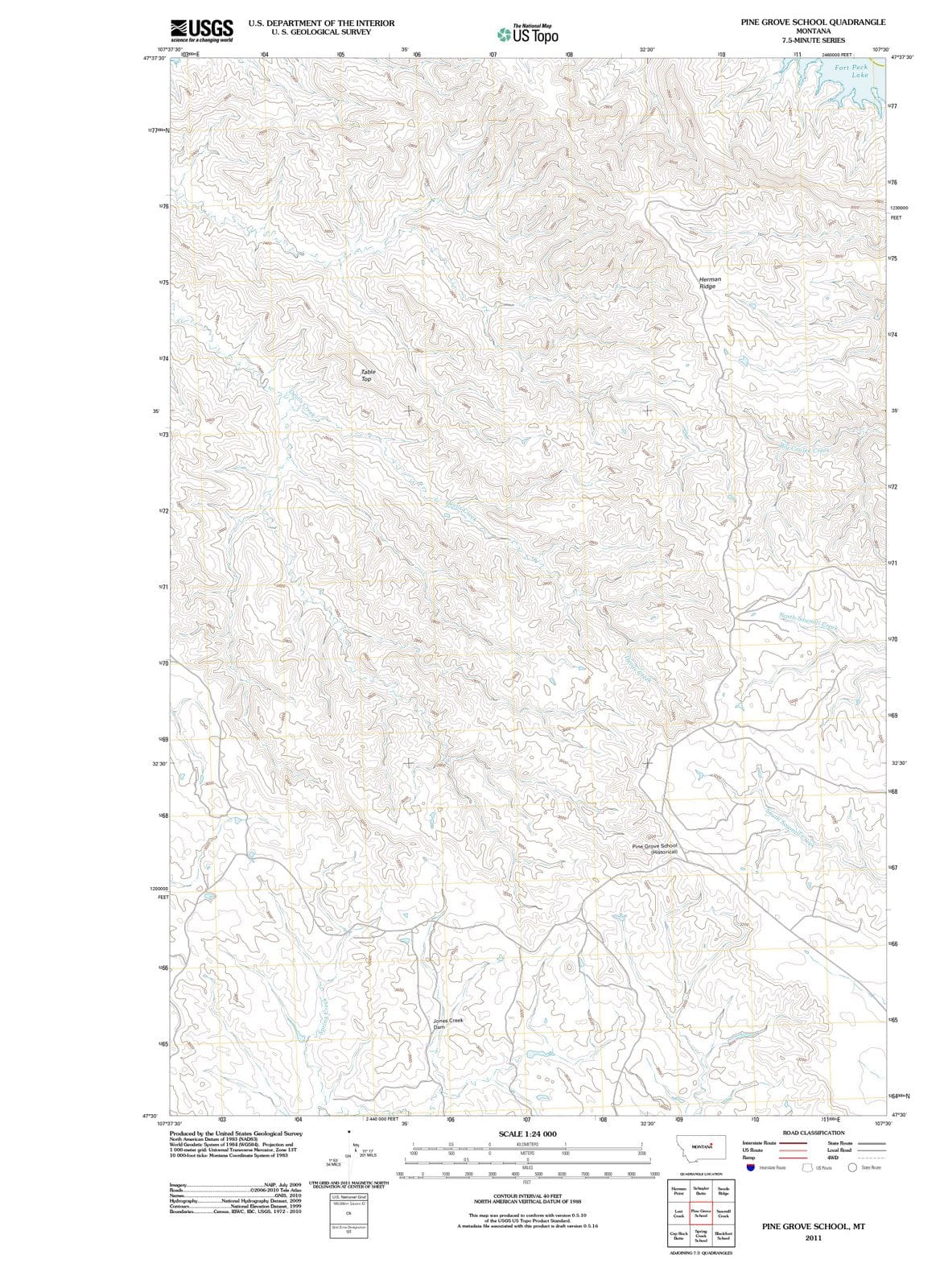 2011 Pine Grove School, MT - Montana - USGS Topographic Map
