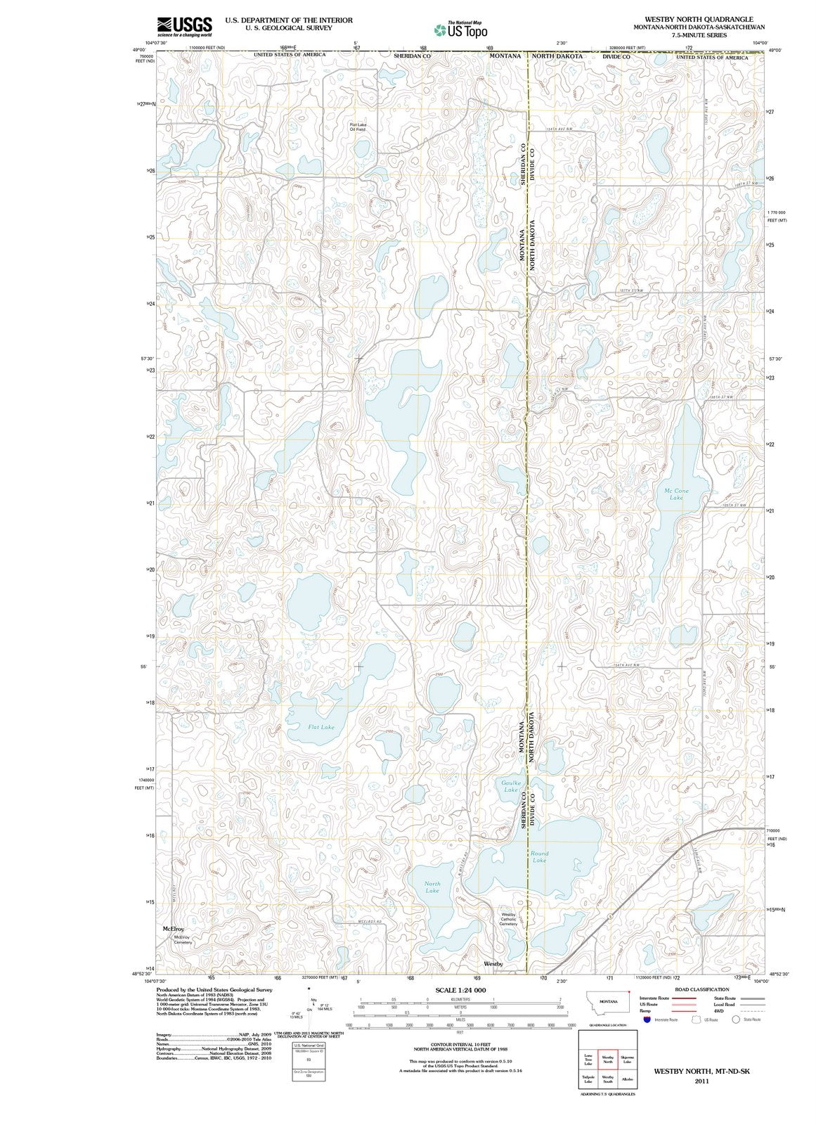 2011 Westby North, MT - Montana - USGS Topographic Map