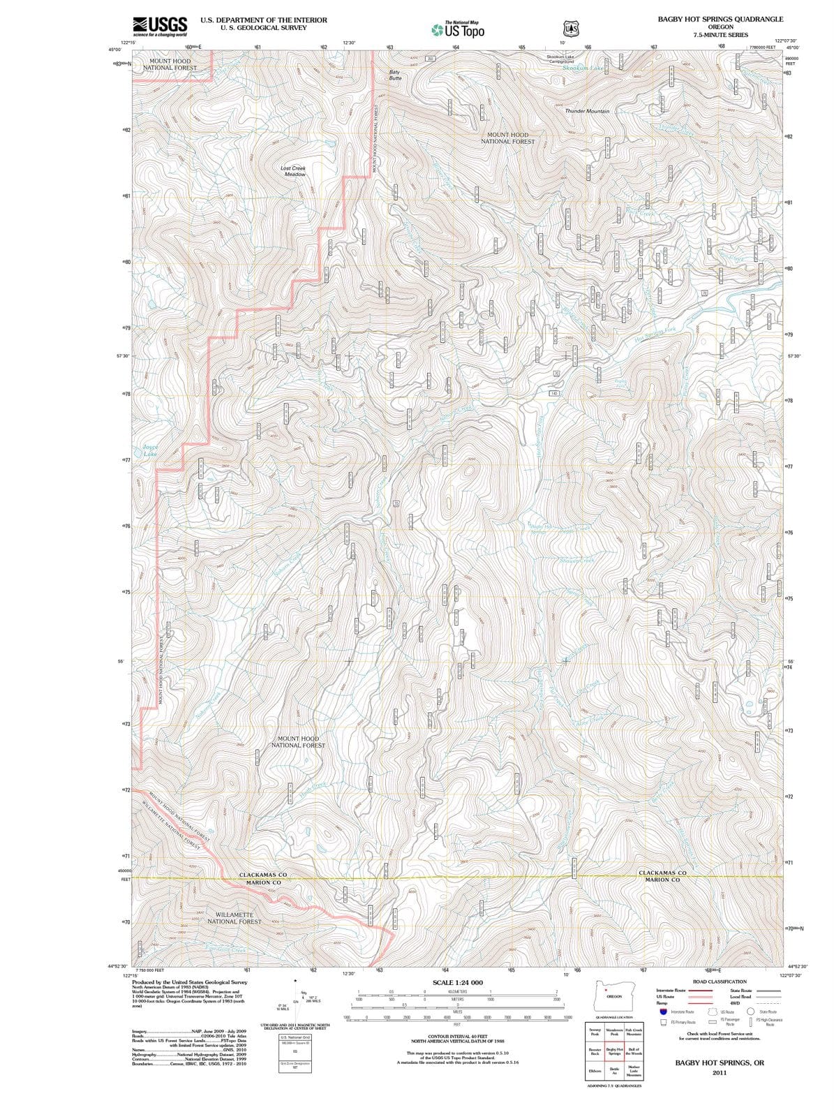 2011 Bagby Hot Springs, OR - Oregon - USGS Topographic Map
