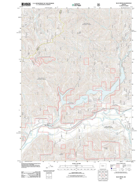 2011 Blue River, OR - Oregon - USGS Topographic Map