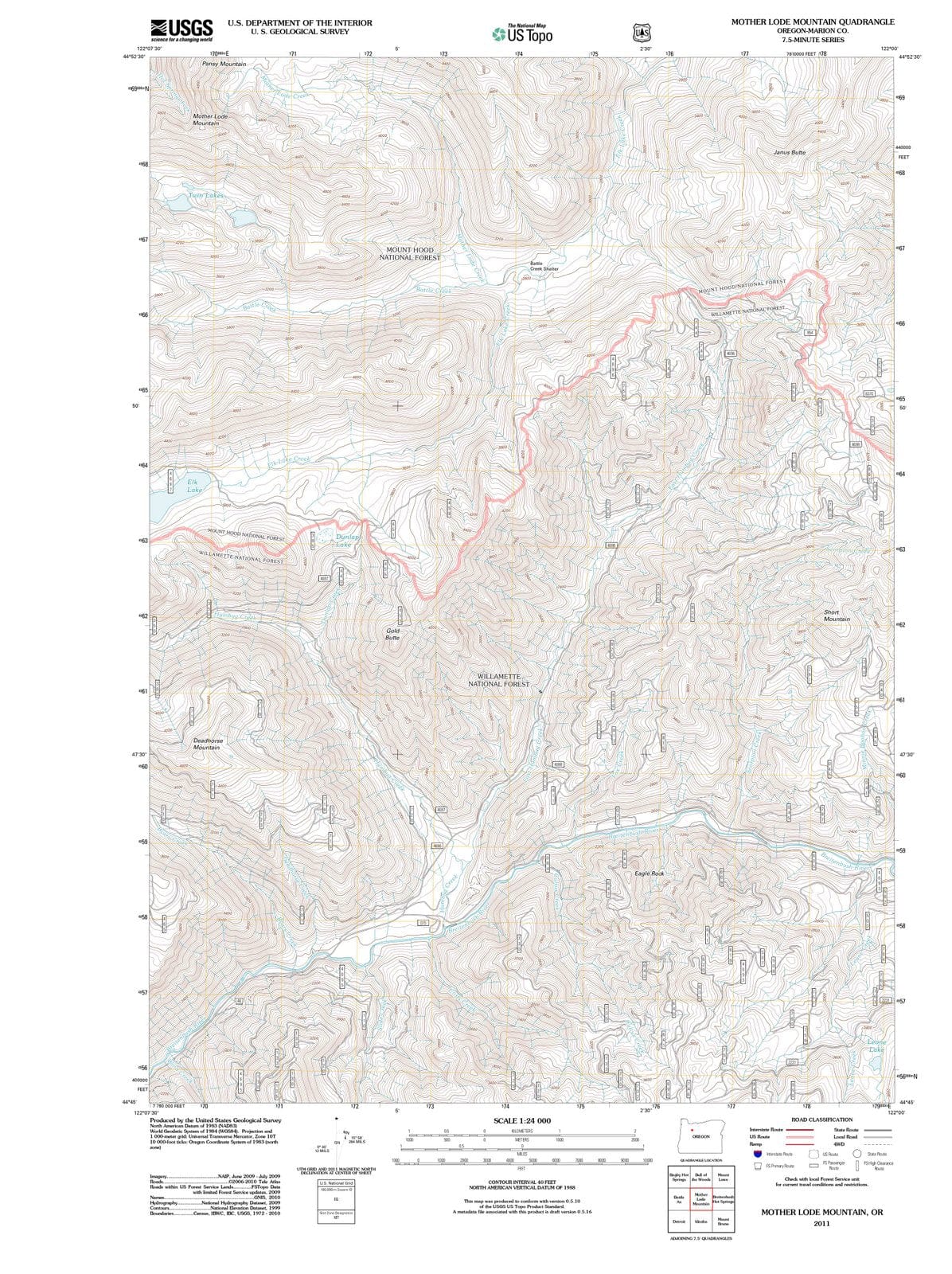 2011 Mother Lode Mountain, OR - Oregon - USGS Topographic Map