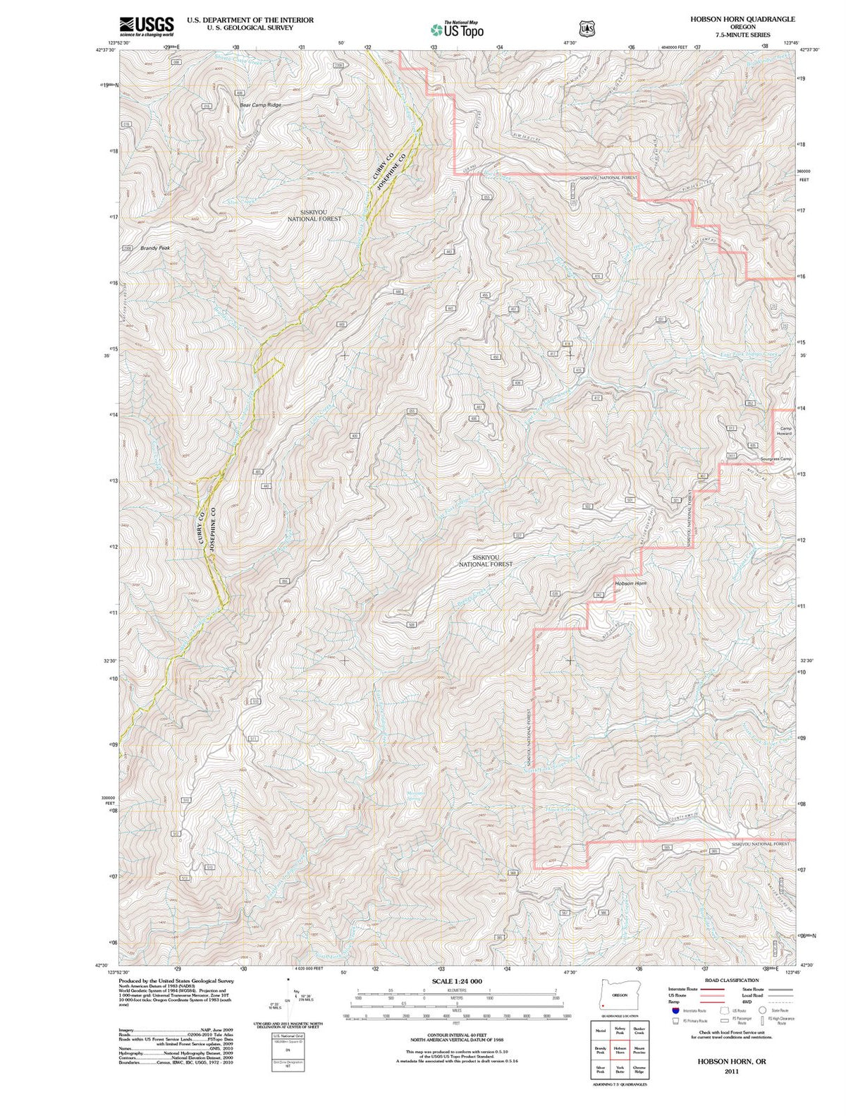 2011 Hobson Horn, OR - Oregon - USGS Topographic Map