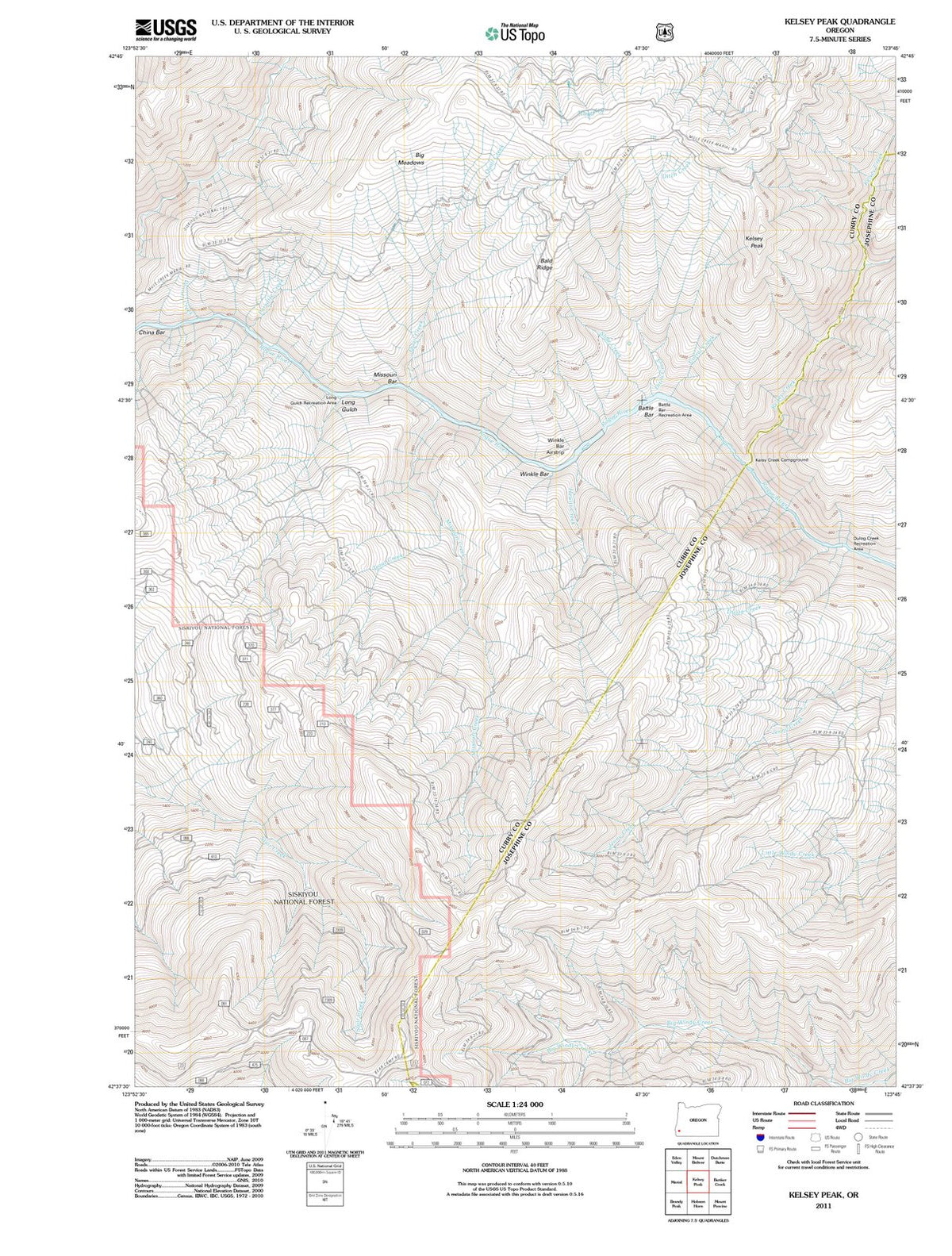 2011 Kelsey Peak, OR - Oregon - USGS Topographic Map
