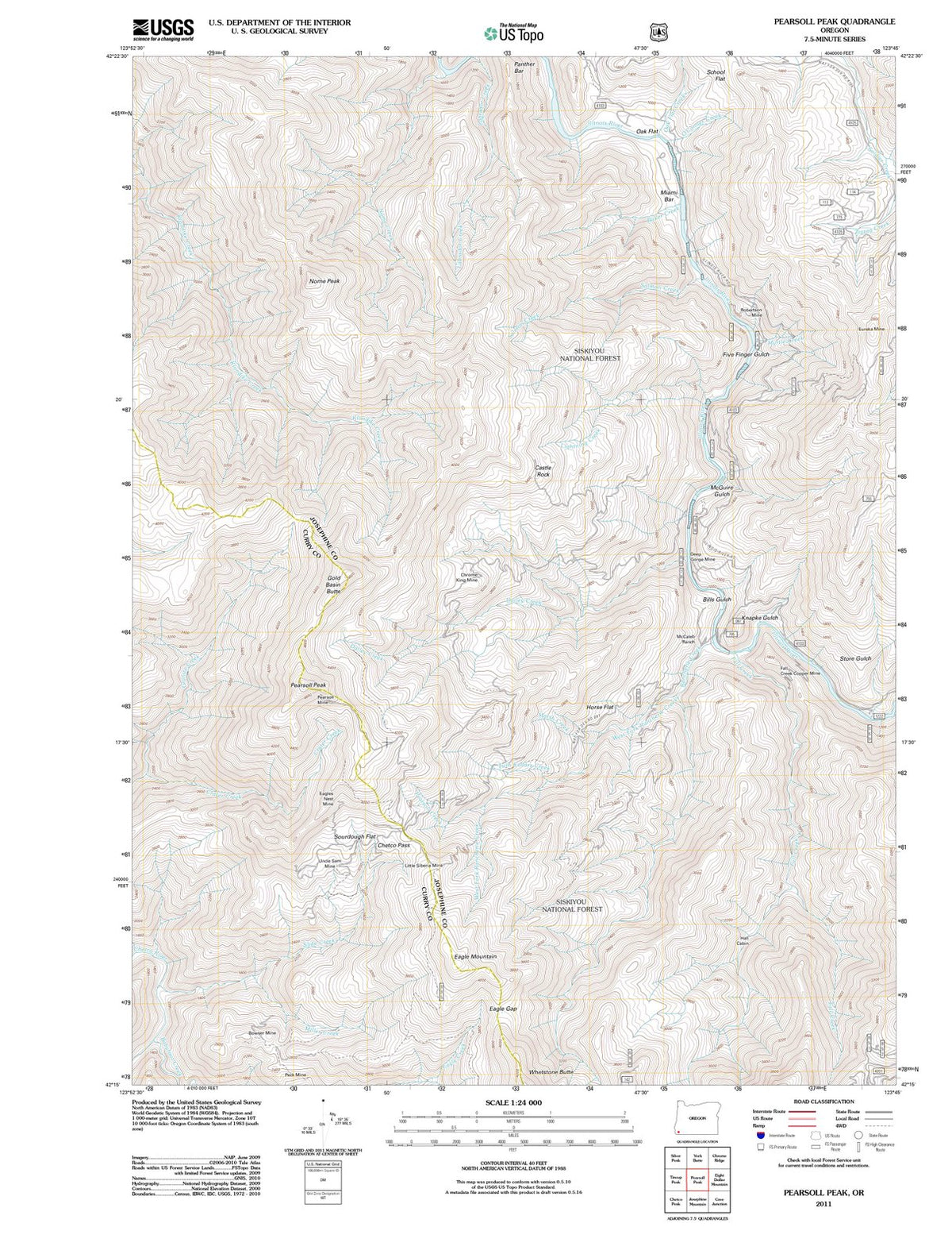 2011 Pearsoll Peak, OR - Oregon - USGS Topographic Map