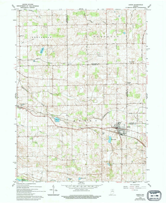 1962 Akron, in - Indiana - USGS Topographic Map