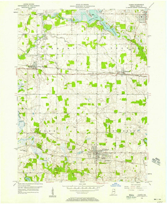 1956 Albion, in - Indiana - USGS Topographic Map