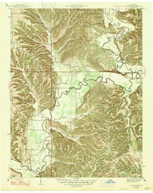 1947 Allens Creek, in - Indiana - USGS Topographic Map