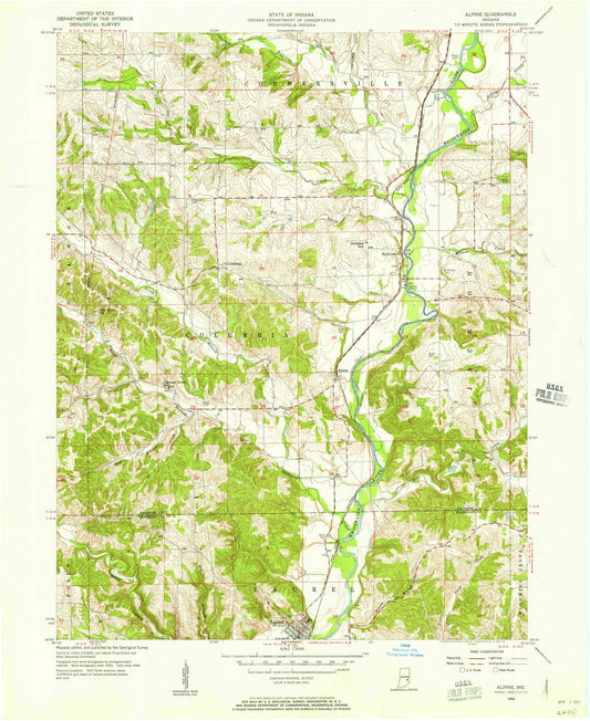 1956 Alpine, in - Indiana - USGS Topographic Map