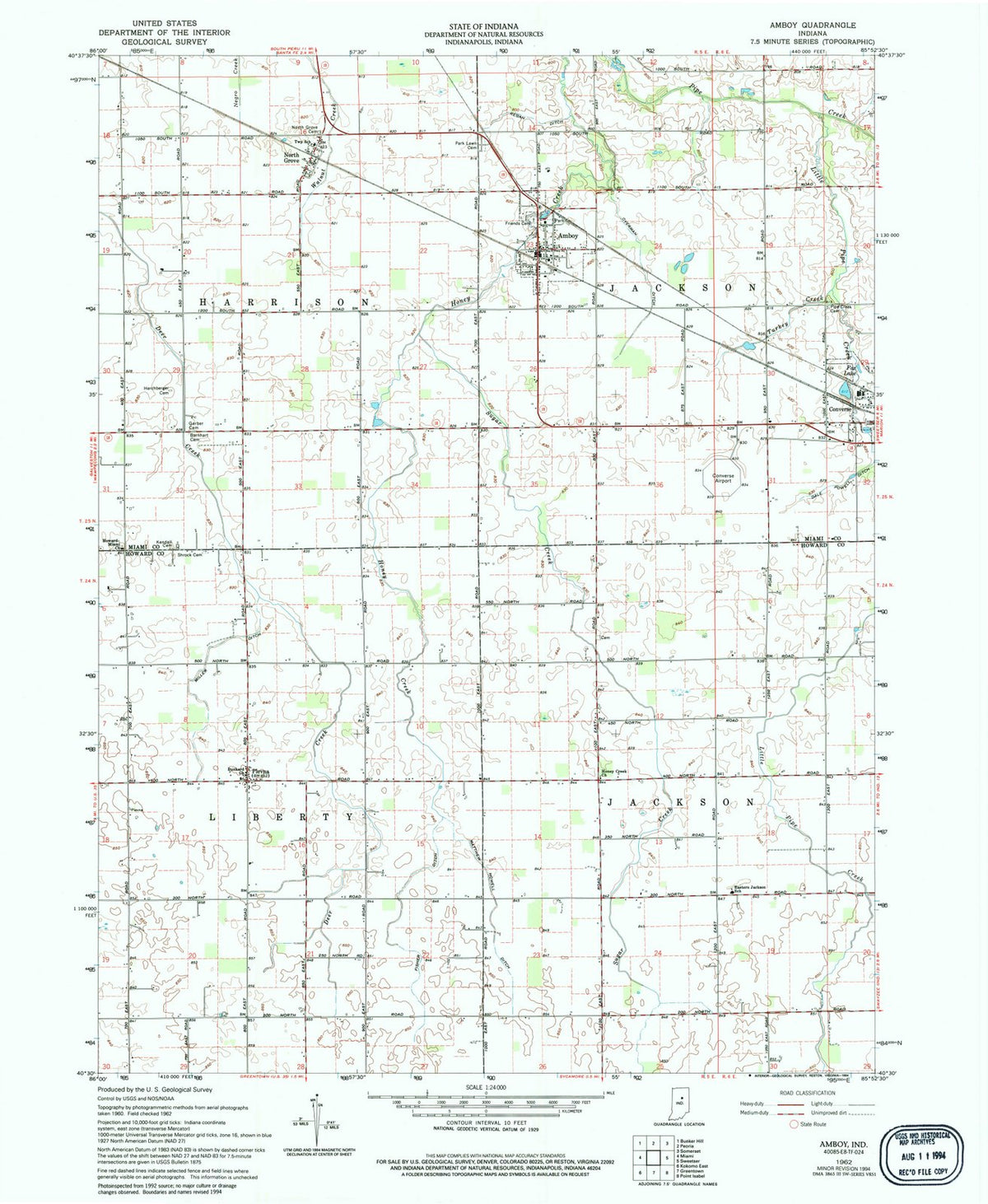 1962 Amboy, in - Indiana - USGS Topographic Map