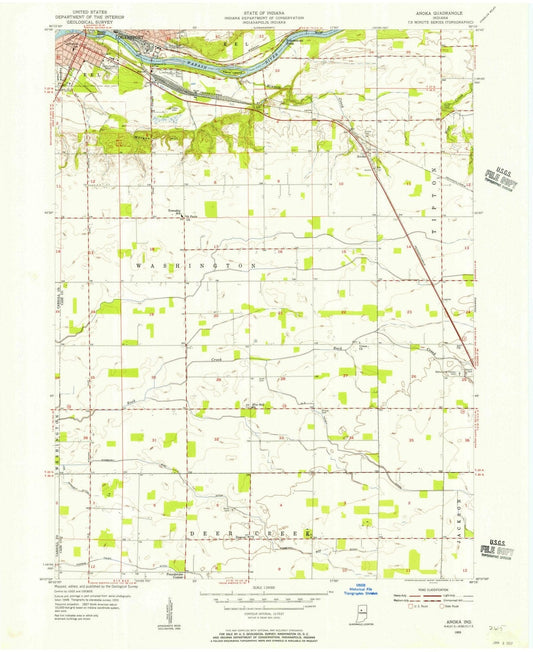 1955 Anoka, in - Indiana - USGS Topographic Map